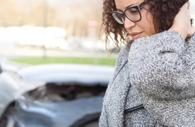 woman leaving car crash